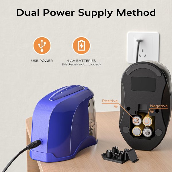 STAGEEK Electric Pencil Sharpener Blue 6-8mm