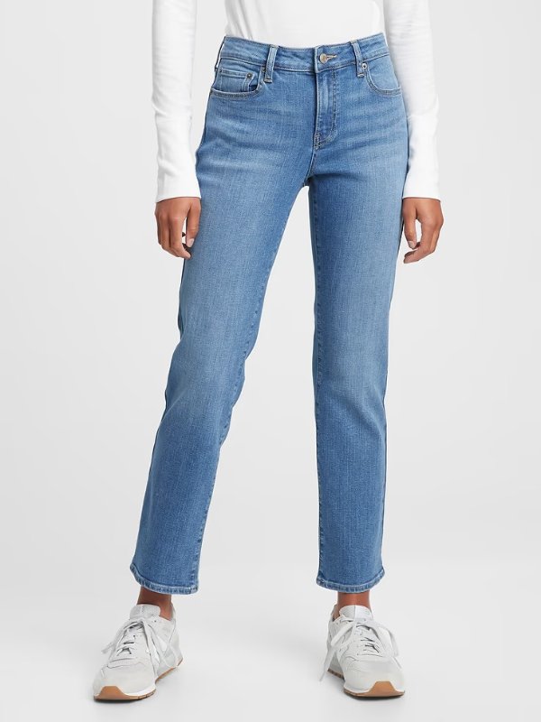 Classic Mid Rise Straight Jeans