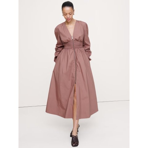 Banana RepublicBanana Republic Cotton Poplin Smocked-Waist Maxi Dress