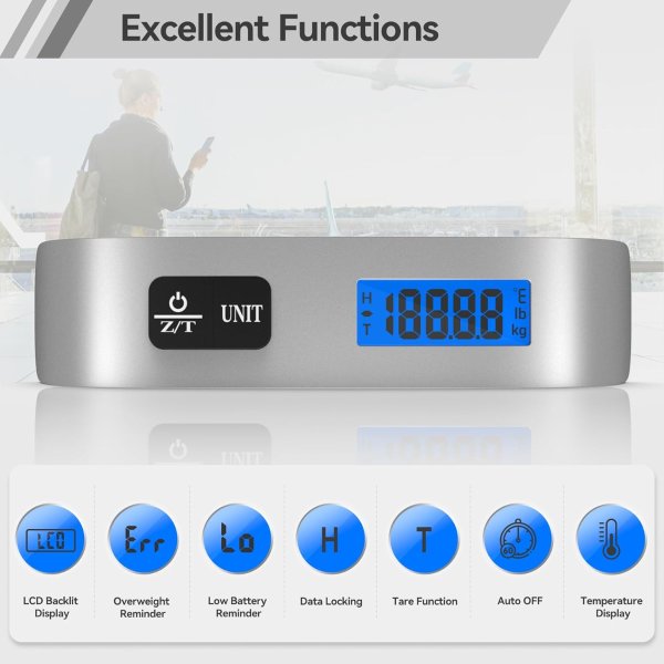 Luggage Scale 2 Pack LCD Backlight 50kg