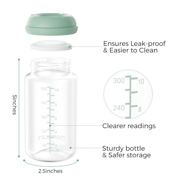 Momcozy Wide-Neck Baby Bottle 11oz 4 Pack