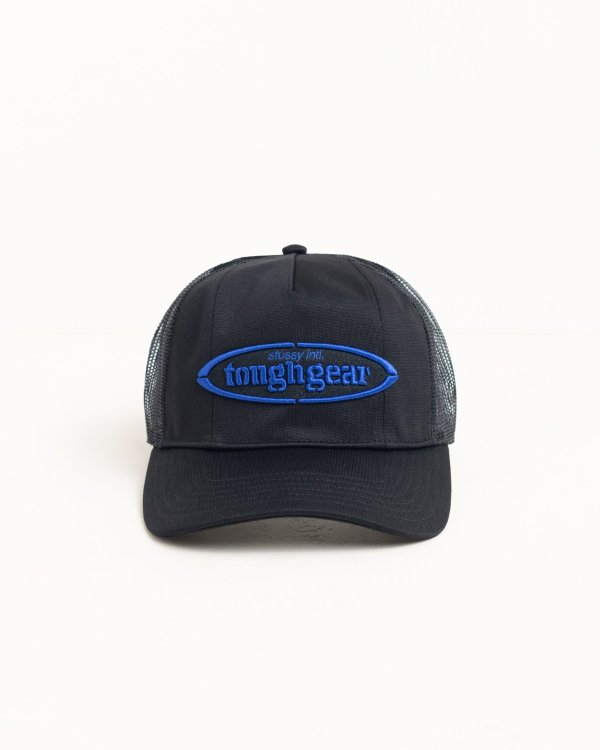 Stüssy Tough Gear Trucker Mesh Cap Black