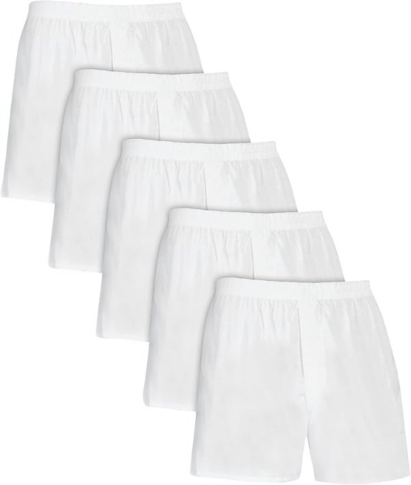 Men's Tag Free Woven Boxer Shorts, Relaxed Fit, Moisture Wicking
