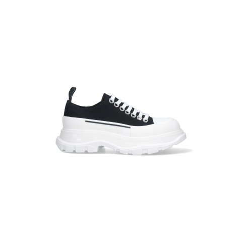 Alexander McQueenChunky Platform Black Canvas Sneaker
