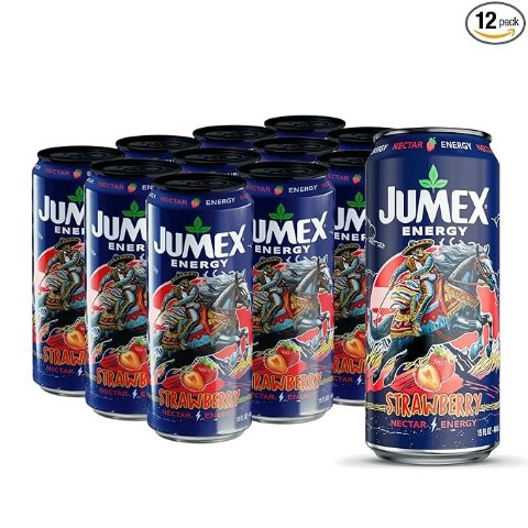 Jumex Strawberry Energy Drink 150mg Caffeine 15oz