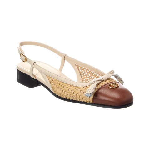 Logo Leather Ballerina Flat