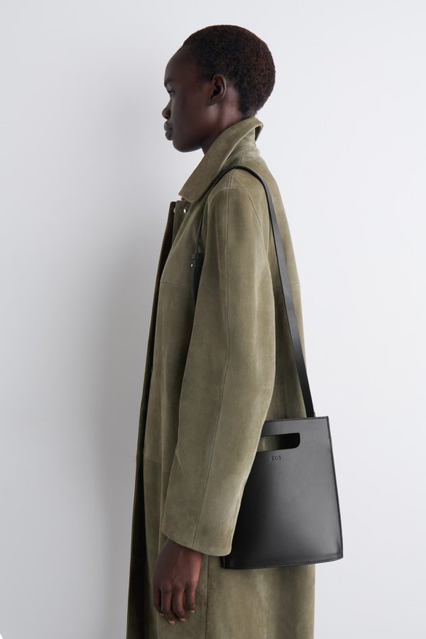 FOLIO MINI Leather Bag Black