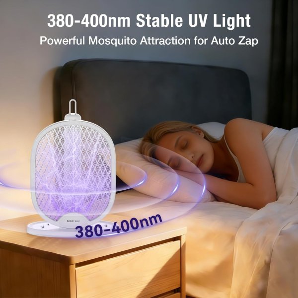 BALDR Electric Fly Swatter 2-in-1 Purple Lamp 2 Pack