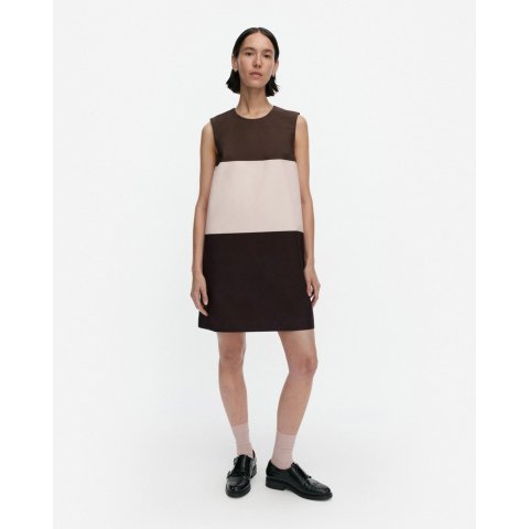 Marimekko Hennika Dress Dark Brown Light Pink