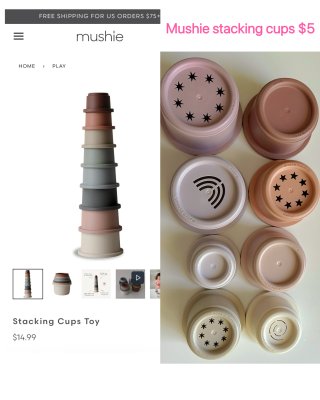 Mushie stacking cups 