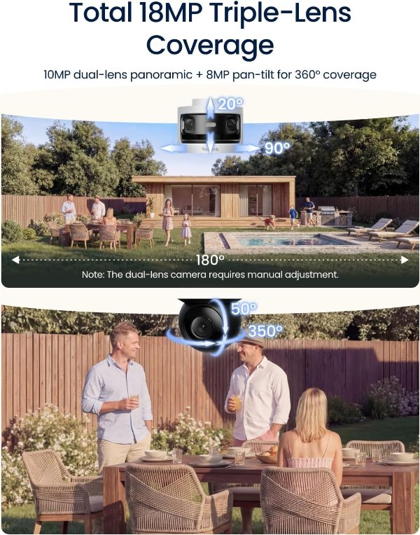 OMVI 3i Triple-Lens 10MP WiFi6 Security Camera
