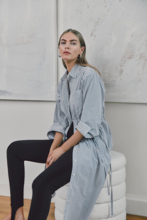 Annalisa Striped Shirt Dress