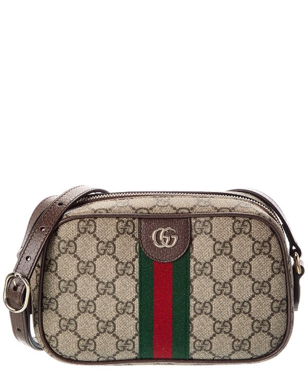 Ophidia Small Camera Bag GG Supreme Canvas Leather