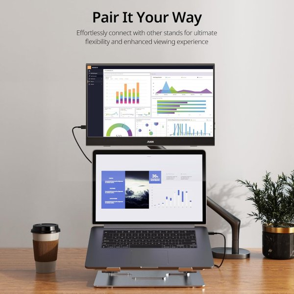 MNN Portable Monitor 15.6 Inch 1080P Ultra-Slim IPS