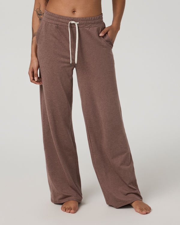Halo Essential Wideleg Pant Short Sable Heather