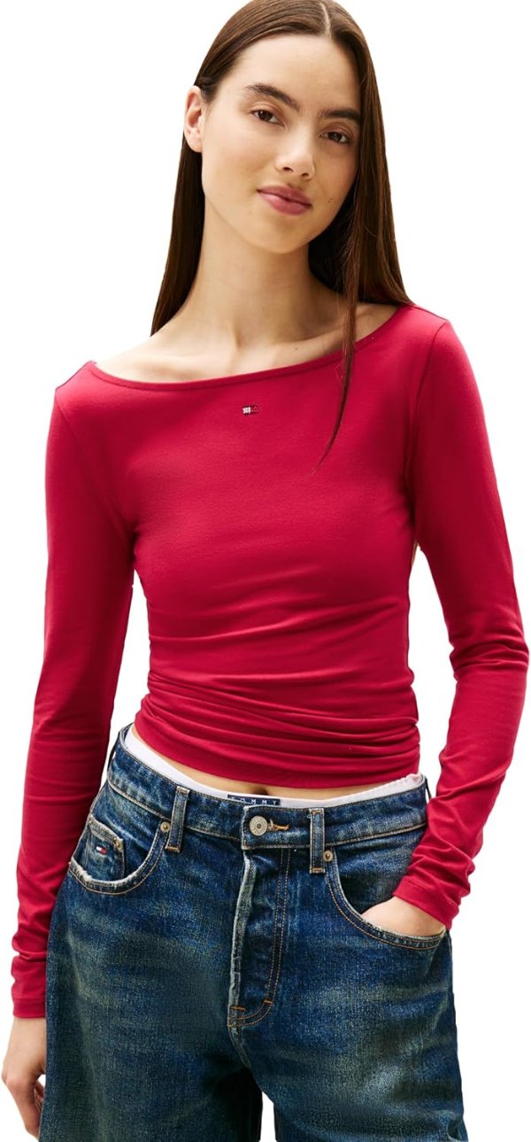 Tommy Jeans Logo 女士修身长袖T恤