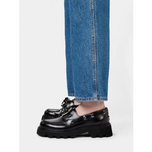 Roger Vivier Viv  Rangers 方扣皮革乐福鞋