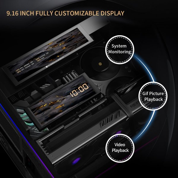 A70 Vision ATX Gaming Case Panoramic Glass Type-C 8 Fan Slots