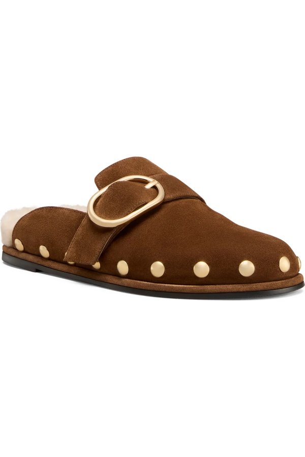 Studded Faux Shearling Lined Mule for Women