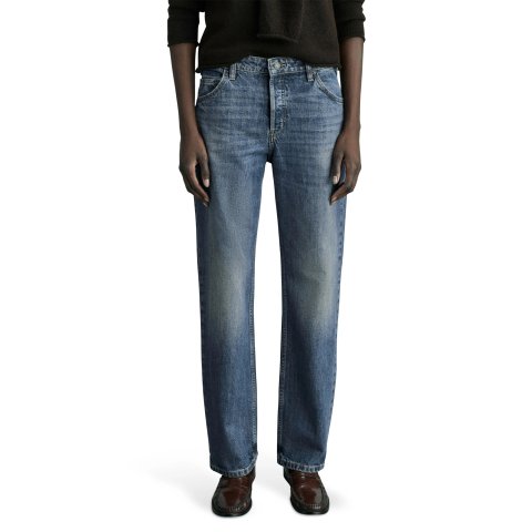 Mid Rise Straight Leg Jeans Women