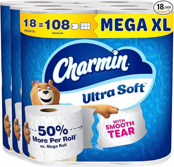 Ultra Soft Toilet Paper 18 Mega XL Rolls