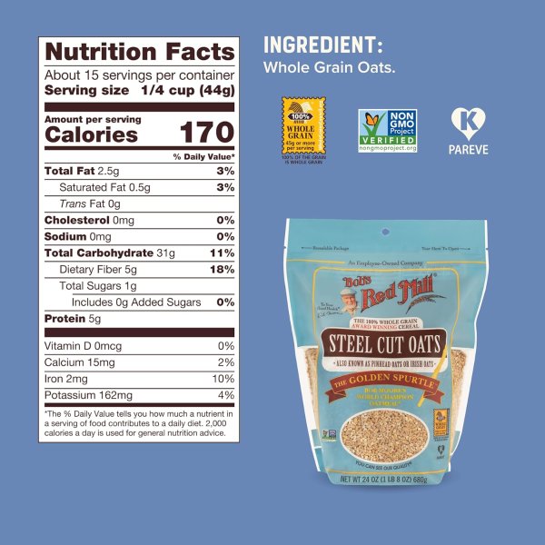 Steel Cut Oats 24oz 4-Pack