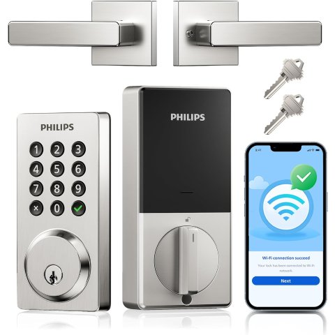 WiFi智能门锁 带把手 IP54防水