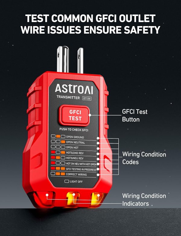 AstroAI 断路器查找器 GFCI测试插头
