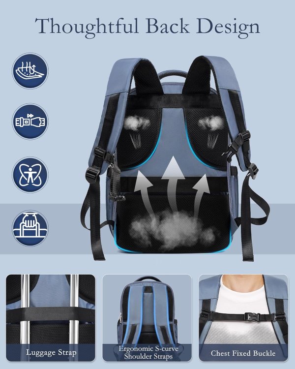 Coolife Luggage Set 20in Blue