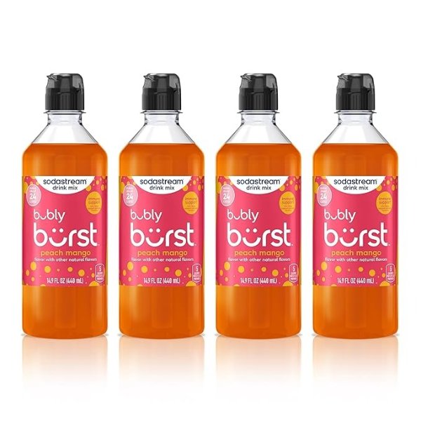  Bubly Burst Peach Mango Drink 14.9oz 4-Pack