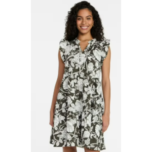 $9.23 Time and Tru Women’s and Women’s Plus Flutter Sleeve Mini Dress, Sizes XS-4X