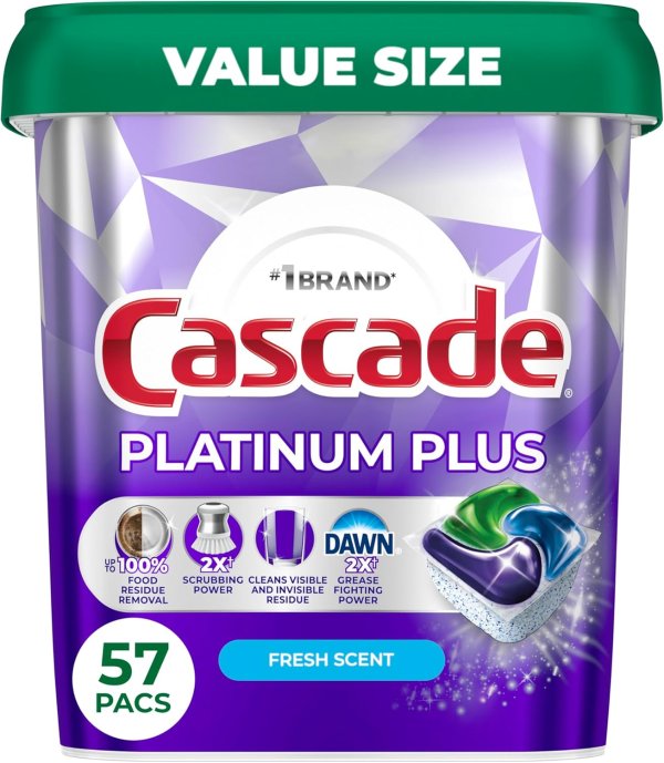 Platinum Plus Dishwasher Pods 57 Count