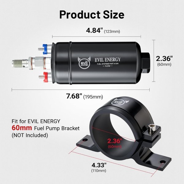 EVIL ENERGY Inline Electric Fuel Pump 300LPH 12V