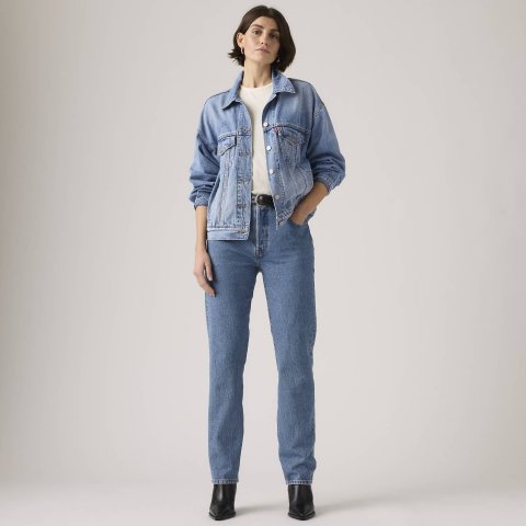 Levi s501 女款直筒牛仔裤 中蓝色