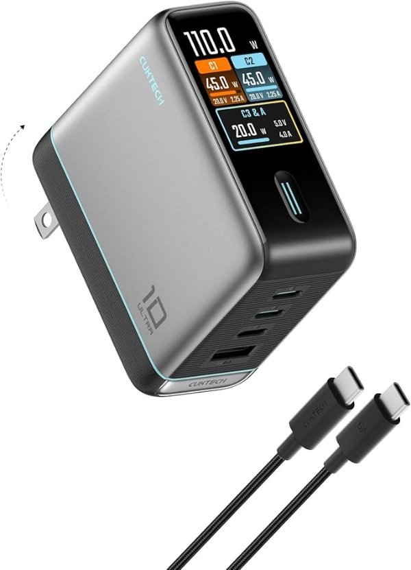 CUKTECH 100W GaN 4-Port USB C Charger