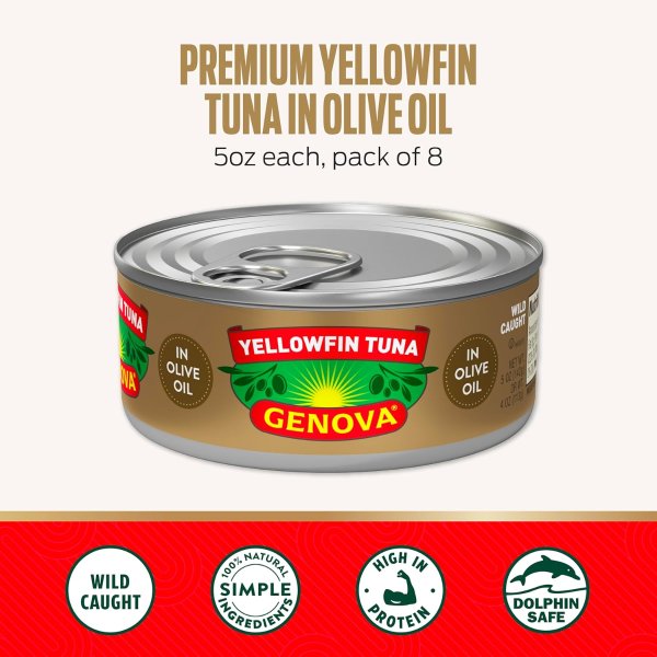 Genova Yellowfin Tuna in Olive Oil 5oz 12-Pack