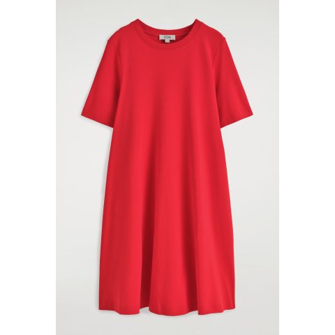 A-Line Mini Shirt Dress Red