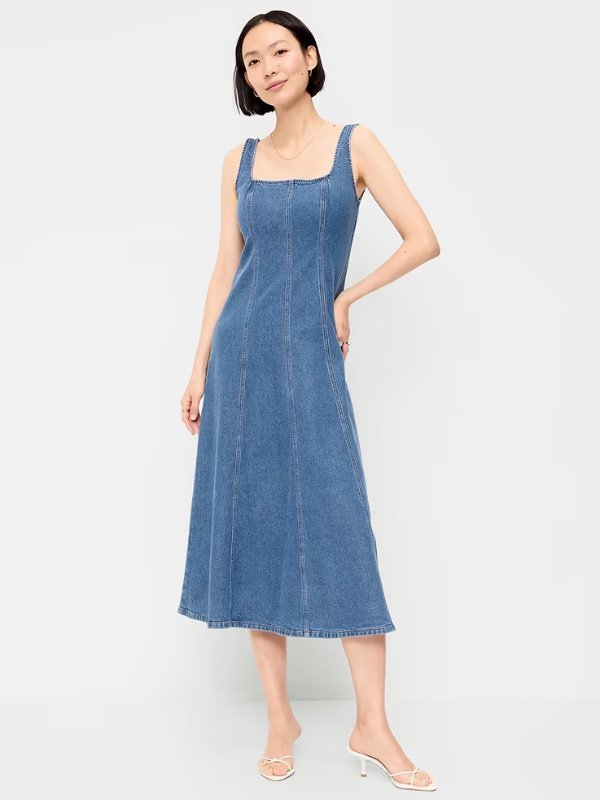 Old Navy 牛仔无袖中长连衣裙