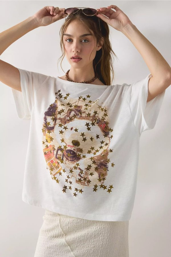 Courtney Oversized Off-Shoulder Tee