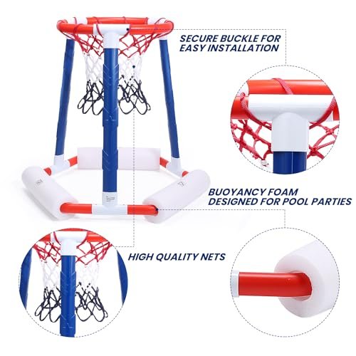 EagleStone Inflatable Pool Basketball Hoop with 2 Balls