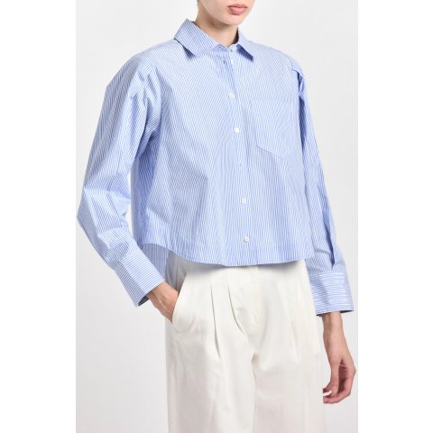 Estrella Stripe Stretch Cotton Crop Shirt