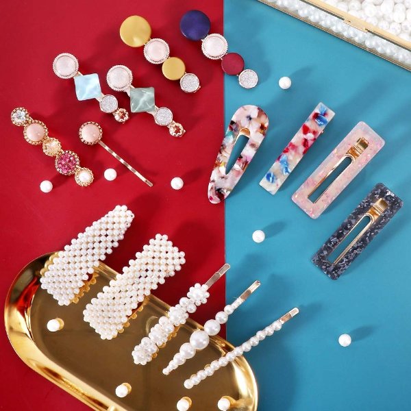 Hingwah Pearl Acrylic Hair Clips 28 PCS
