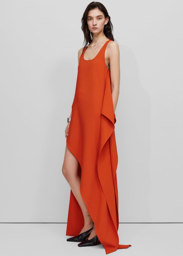 Bevza Edge Dress Carrot Red