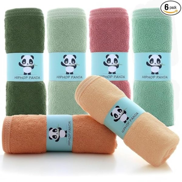 HIPHOP PANDA 婴儿竹纤维小方巾 6片