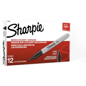 Sharpie 细头黑色记号笔 12支