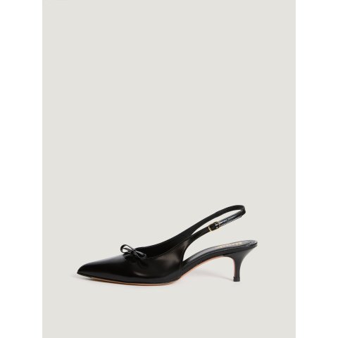 MILANESE Black Glossy Leather Pumps