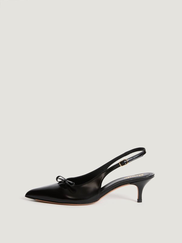 MILANESE Black Glossy Leather Pumps
