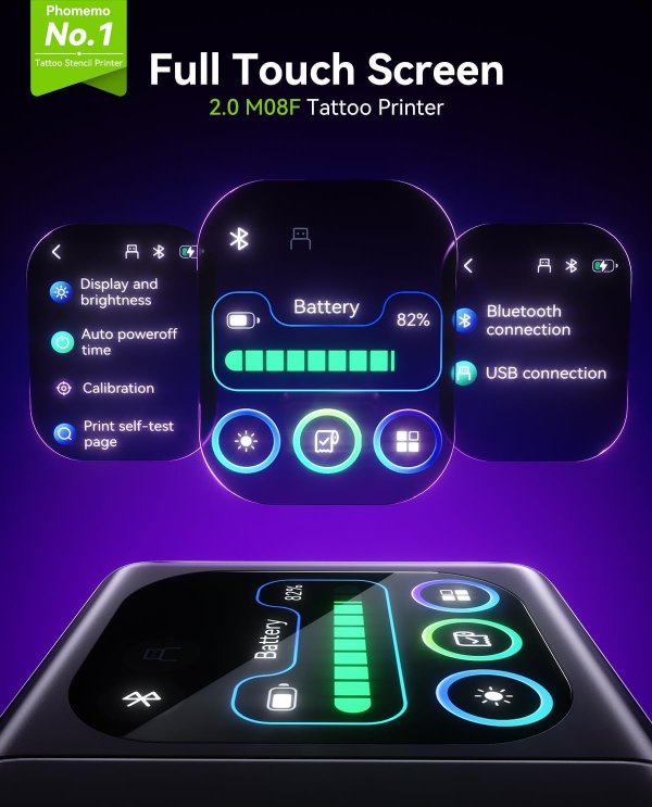 Phomemo M08F Plus Tattoo Stencil Printer Bluetooth Touchscreen