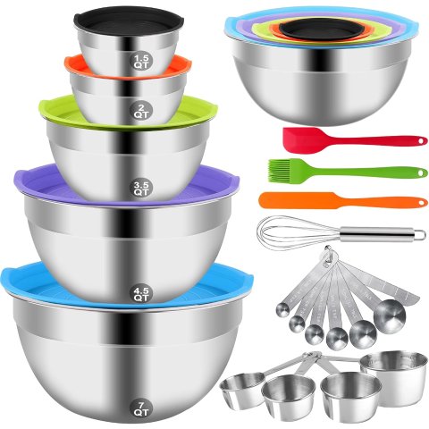 WEPSEN Stainless Steel Mixing Bowls Set 25 PCS