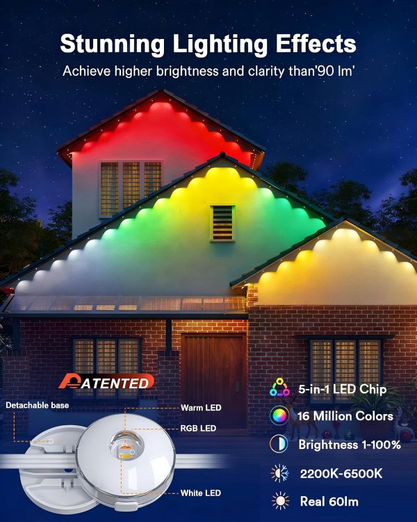 Lumary Outdoor Lights Max 53ft 40 LEDs Waterproof